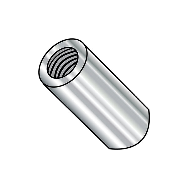 Zoro Select Round Standoffs, #8-32 Thrd Sz, 3/8 in Bd L, Stainless Steel Plain, 1/4 in OD, 500 PK - 140608RF303