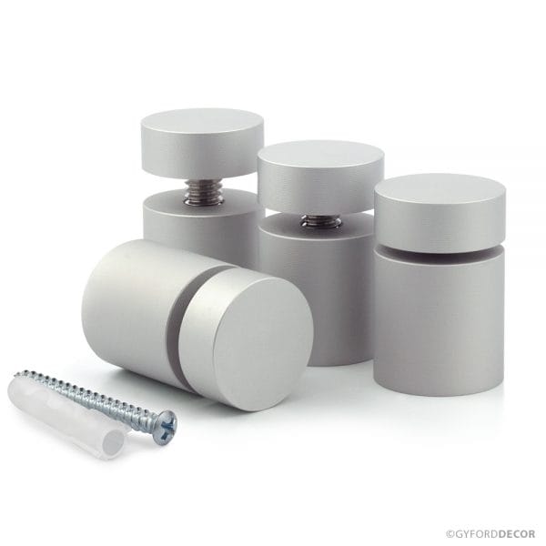 Simply Standoffs Complete 1"D x 1"L SIMPLY Standoff Kit - Matte Silver - OEMK-100MS