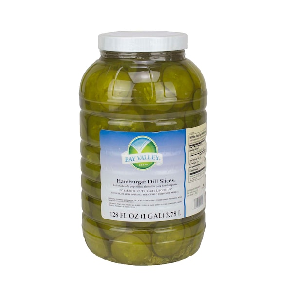 Bay Valley 61678 Count 1/8 Smooth Sliced Hamburger Dill Pickle 1 gal., PK4 - 12746771170