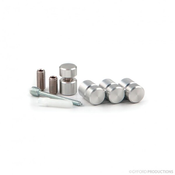 Gyford Décor Round Standoffs, Aluminum Clear Anodized - SOK-8-500