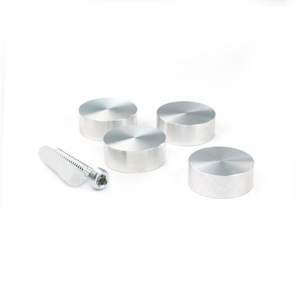 Simply Standoffs Flush Mount Kit for Signs - 1"D caps, Bright Aluminum - OEMK-FM100AL