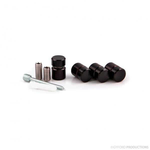Gyford Décor Round Standoffs, Aluminum Black Anodized - SOK-8-500BL