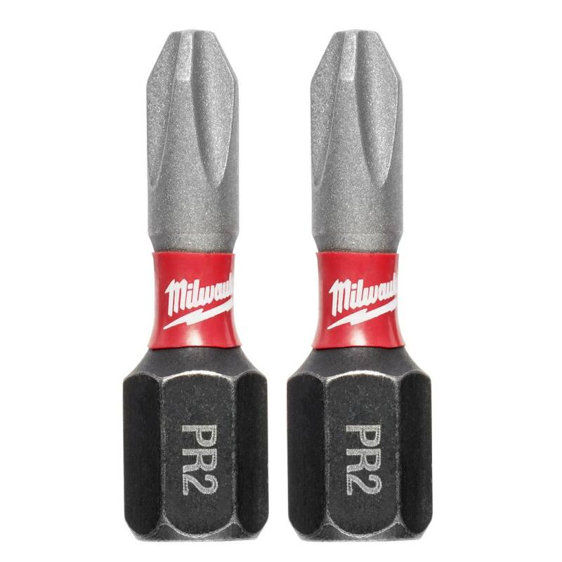 Milwaukee SHOCKWAVE Impact Duty 1 pulgada Phillips Reducido #2 Insertar Bit de Acero de Aleación (Paquete de 2) - 48-32-4444