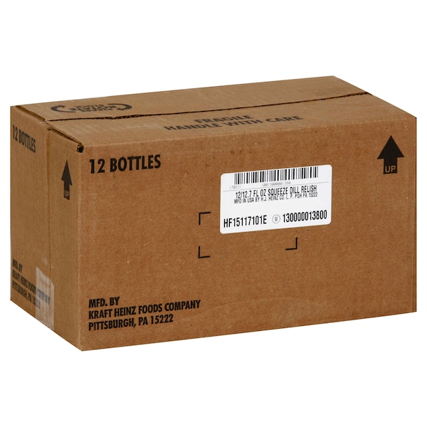 Heinz Heinz Easy Squeeze Dill Relish 12.7 fl. oz. Bottle, PK12 - 10013000001387