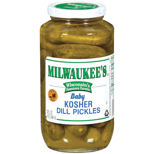 Milwaukees Milwaukee Kosher Baby Dill Pickle 32 Fl oz., PK12 - 5410017300