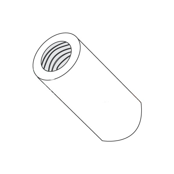 Newport Fasteners Round Standoffs, #4-40 Thrd Sz, 1/4 in Bd L, Nylon Plain, 3/16 in OD, 1000 PK - 370049