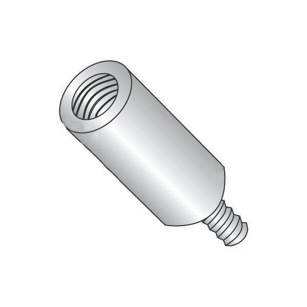 Newport Fasteners Round Standoffs, #4-40 Thrd Sz, 3/8 in Bd L, 18-8 Stainless Steel Plain, 3/16 in OD, 500 PK - 738454