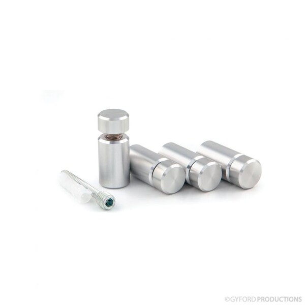 Gyford Décor Round Standoffs, Aluminum Clear Anodized - SOK-8-100