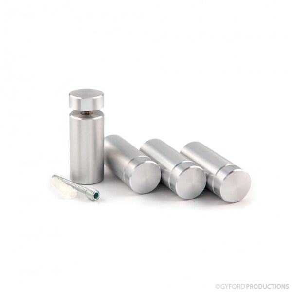 Gyford Décor Round Standoffs, Aluminum Clear Anodized - SOK-9-200
