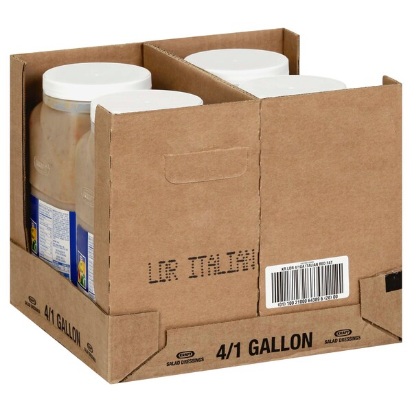 Kraft Light Done Right Reduced Fat Italian Dressing 1 gal. Container, PK4 - 10021000643896