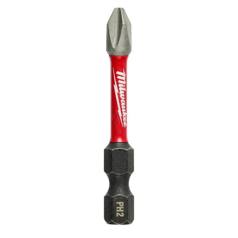 Milwaukee SHOCKWAVE Impact Duty 2 in. Phillips #2 Puntas de Destornillador de Acero de Aleación (Paquete de 1) - 48-32-4462