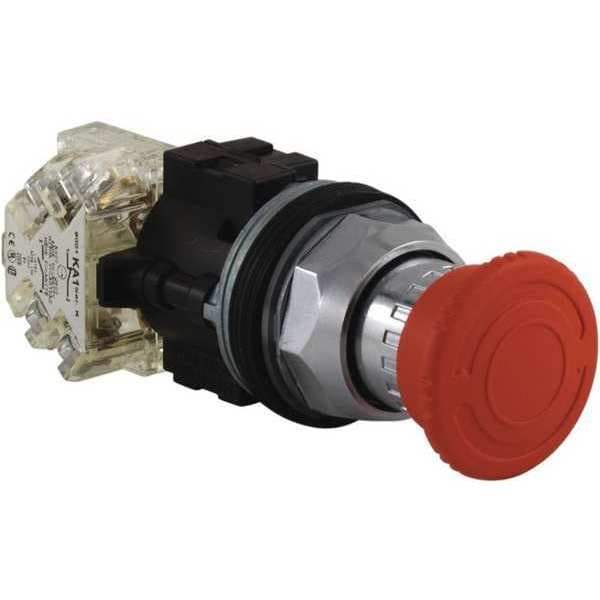 Botón pulsador no iluminado de Schneider Electric, 30 mm, 1NA/1NC, Rojo - 9001SKR16H13
