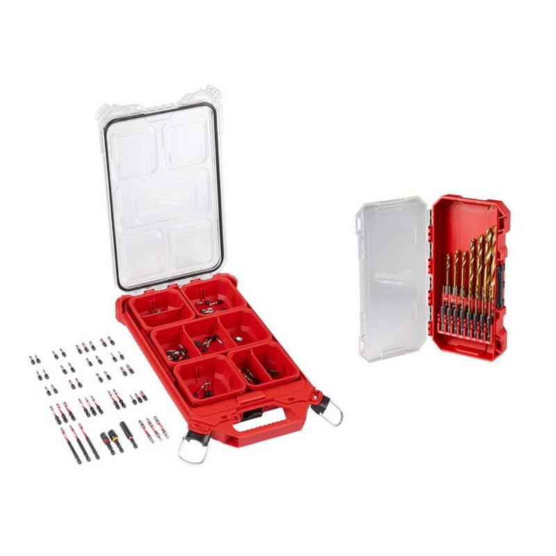 Set de puntas de destornillador de acero de aleación Milwaukee Shockwave Impact Duty con set de brocas de titanio y estuche Packout (105 piezas) - 48-32-5157-48-89-4670