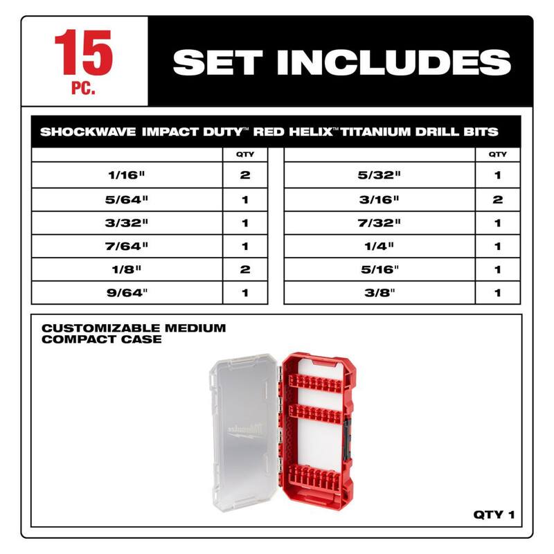 Set de puntas de destornillador de acero de aleación Milwaukee Shockwave Impact Duty con set de brocas de titanio y estuche Packout (105 piezas) - 48-32-5157-48-89-4670