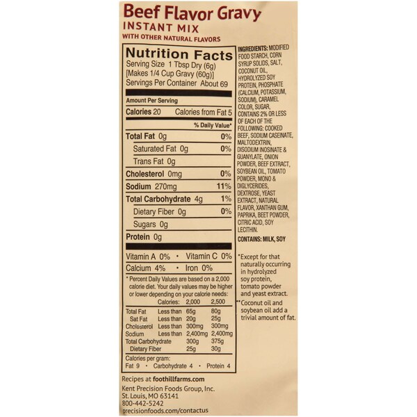 Foothill Farms Foothill Farms Instant Beef Flavor Gravy Mix 14 oz. Bag, PK8 - 075T-T0700