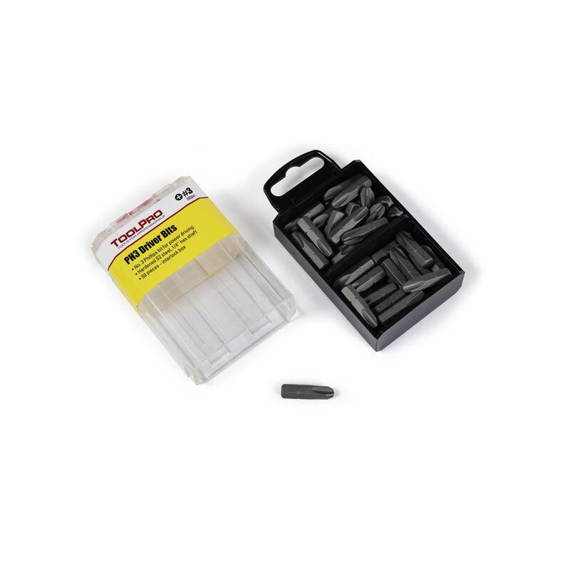 Juego de 50 puntas Phillips de acero aleado en caja de almacenamiento entrelazada (50 piezas) - TP60660