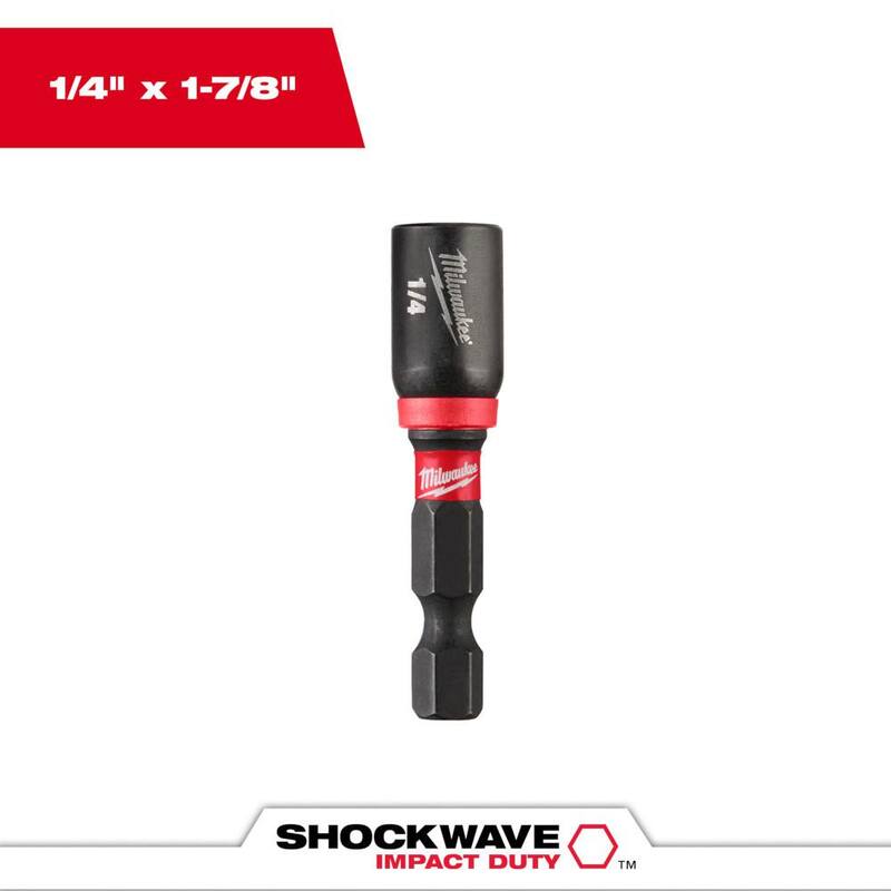 Milwaukee SHOCKWAVE Impact Duty 1/4 pulg. x 1-7/8 pulg. de Acero de Aleación con Puntal Magnético para Tuerca (Paquete de 1) - 49-66-4502