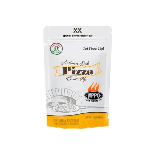 Wppo WPPO Pizza Crust Mix, Artisan Style, Ready in 20 minutes, 2 Yeast Packets - WKM-XX2