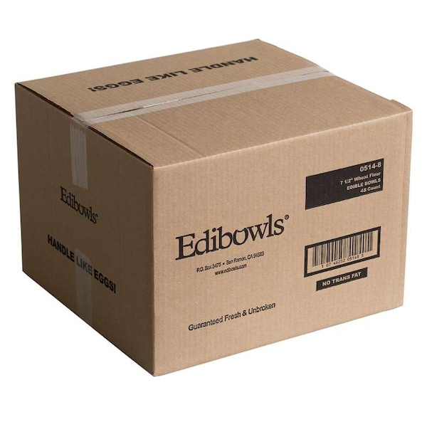 True Natural Edibowls Traditional 7.5" Salad Shell Flour, PK48 - 0514-8