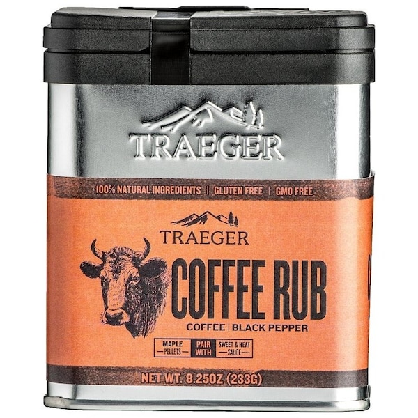 Traeger Coffee Rub, Black Pepper, Coffee Flavor, 825 oz Tin - SPC172