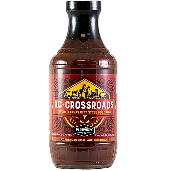 Joes Kansas City Plowboys Barbeque KC Crossroads Series BBQ Sauce, Savory, Smokey, Sweet, 16 oz - PF00300