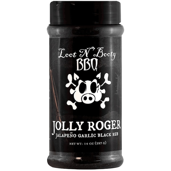 Loot N Booty Loot N' Booty Jolly Roger Jalapeno Garlic Black BBQ Rub 14 oz - OW88410