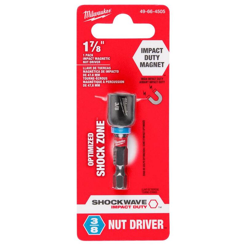 Milwaukee SHOCKWAVE Impact Duty 3/8 in. x 1-7/8 in. Alloy Steel Magnetic Nut Driver (1-Pack) - 49-66-4505

Milwaukee SHOCKWAVE Impact Duty 3/8 in. x 1-7/8 in. Driver magnético de tuercas de acero de aleación (paquete de 1) - 49-66-4505