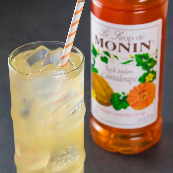 Monin Monin Rock Melon Cantaloupe Syrup 1 Liter Bottle, PK4 - M-FR132F
