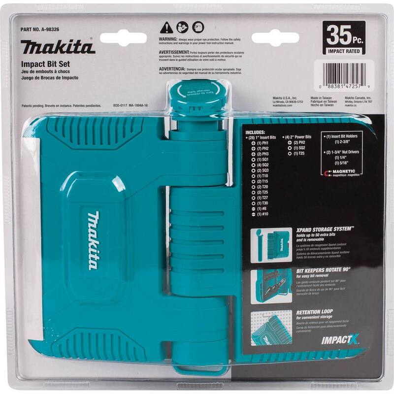 Set de puntas para destornillador de impacto Makita (35 piezas) - A-98326