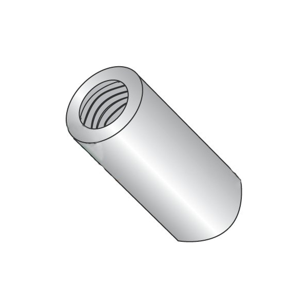 Newport Fasteners Round Standoffs, #4-40 Thrd Sz, 7/8 in Bd L, Brass Nickel Plated, 1/4 in OD, 500 PK - 633951