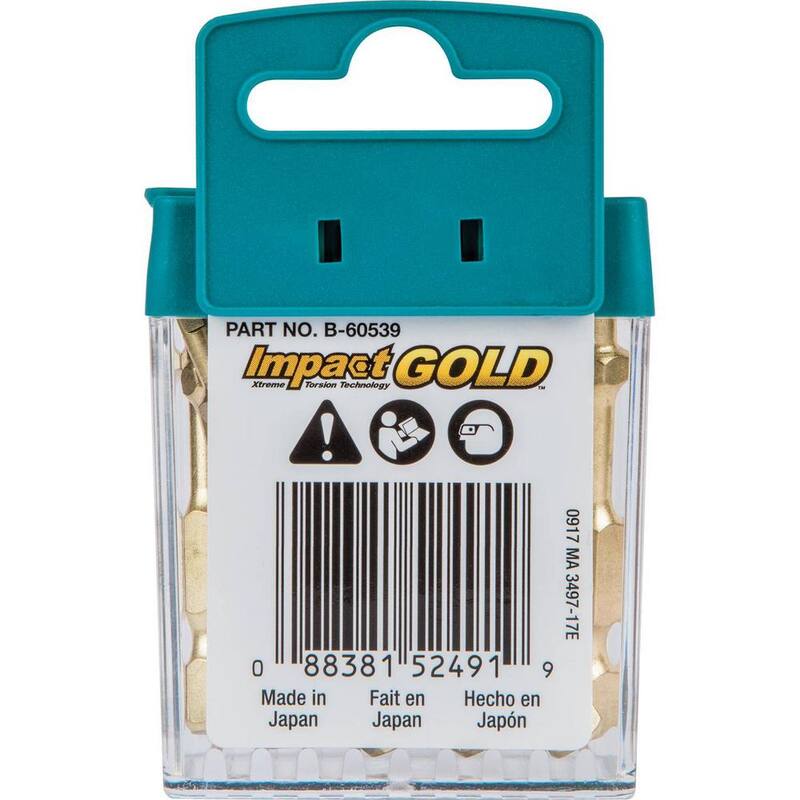Makita Impact GOLD #2 2 pulgadas Square Power Bit (paquete de 15) - B-60539