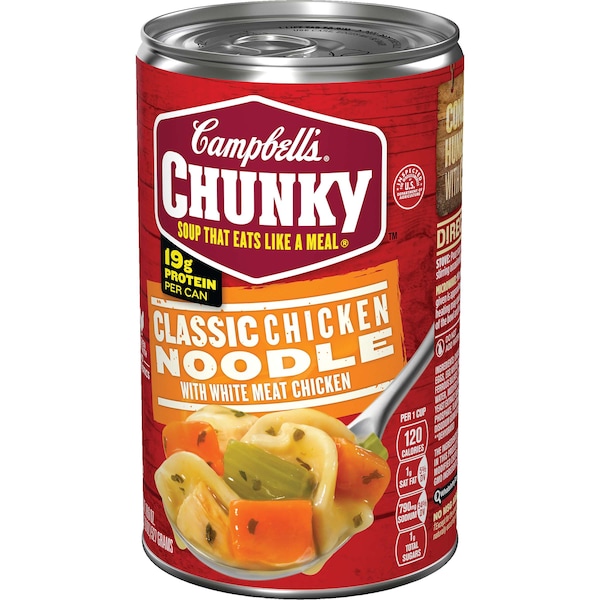 Campbells Campbell's Chunky Classic Chicken Noodle Easy Open Soup 18.6 oz., PK12 - 000003885