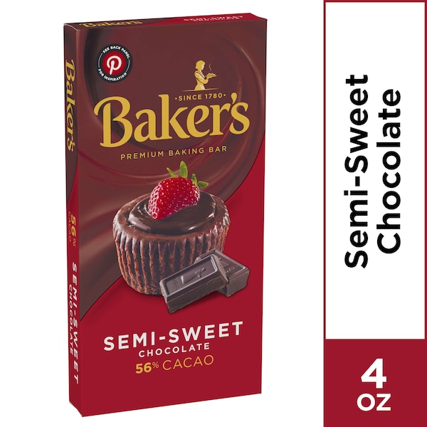 Bakers Baker Chocolate Semi Sweet 4 oz., PK12 - 10043000054021