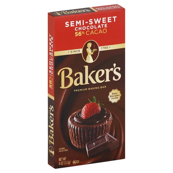 Bakers Baker Chocolate Semi Sweet 4 oz., PK12 - 10043000054021