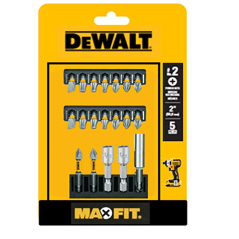 Set de puntas de acero al carbono DEWALT Maxfit de 1 pulgada (19 piezas) con porta puntas - DWABYTMF-19.
