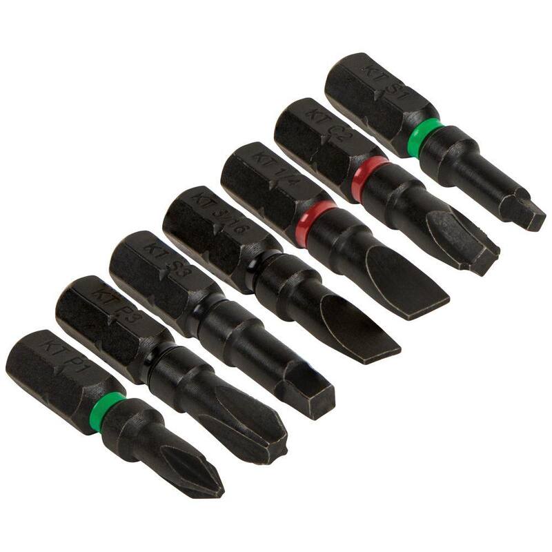 Juego de puntas de broca de impacto profesional de acero S2 surtido de Klein Tools (7 piezas) - 32796