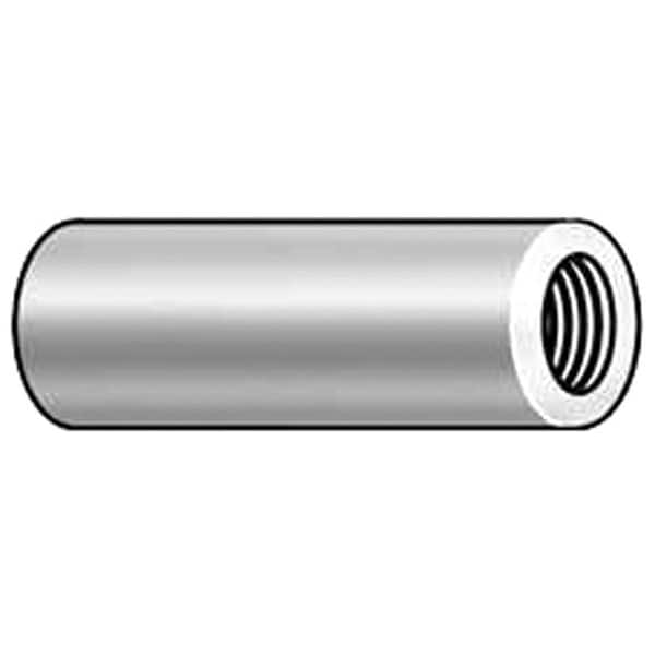 Zoro Select Round Standoffs, #4-40 Thrd Sz, 3/8 in Bd L, Brass Nickel Plated, 1/4 in OD, 10 PK - CRJ040644GR