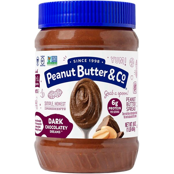Peanut Butter & Co Peanut Butter & Co. Dark Chocolate Dreams Peanut Butter 16 oz., PK6 - 17010006