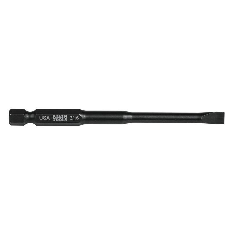 Klein Tools 3/16 pulg. Ranurado 3-1/2 pulg. Broca de punta de destornillador de acero (paquete de 5) - SL316355