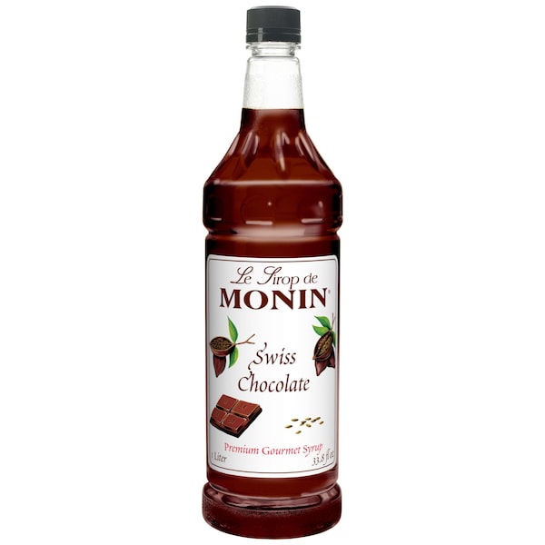 Monin Monin Swiss Chocolate Syrup 1 Liter Bottle, PK4 - M-FR043F