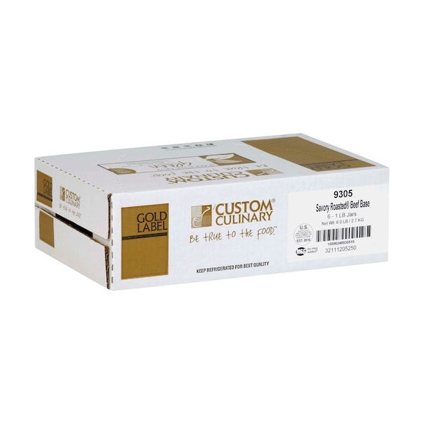 Gold Label Gold Label No MSG Added Savory Roasted Beef Base Paste 1lbs Tub, PK6 - 93051EGLD