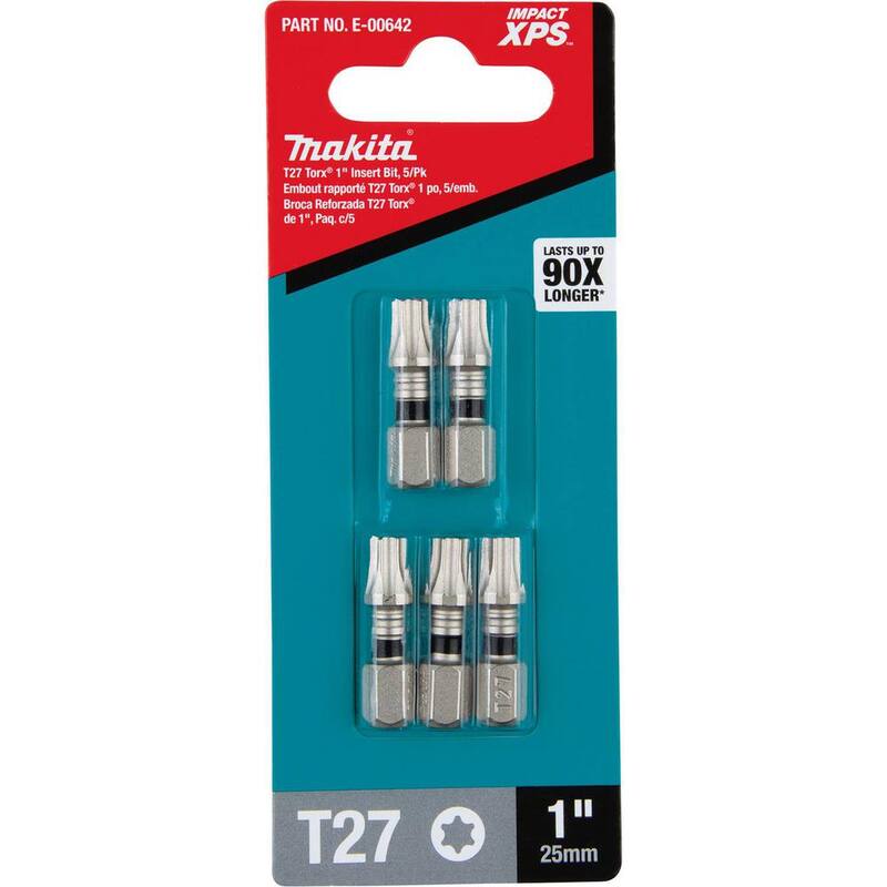 Makita Impact XPS T27 TORX 1 in. Insert Bit (Paquete de 5) - E-00642