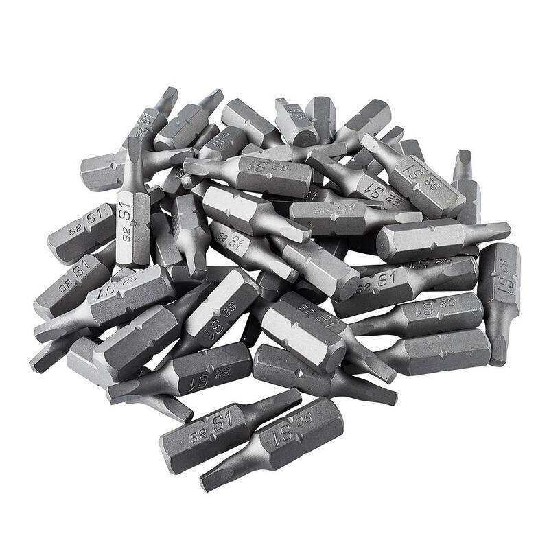 1 puntas de unidad cuadrada de acero aleado ToolPro en caja de almacenamiento entrelazada (50 piezas) - TP60620