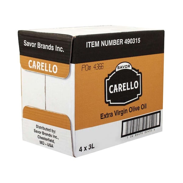 Savor Imports-Carello Savor Imports Extra Virgin Olive Oil 3 Liters, PK4 - 490315