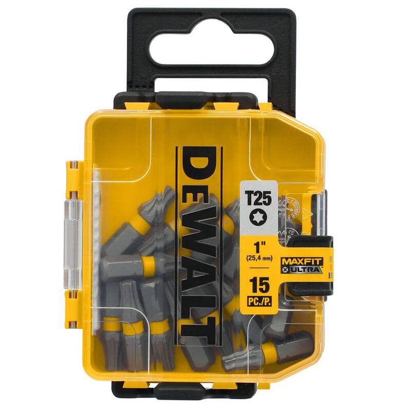 DEWALT MAXFIT ULTRA T25 x 1 pulgada. Puntas de destornillador (paquete de 15 con estuche) - DWA1TX25UMF15