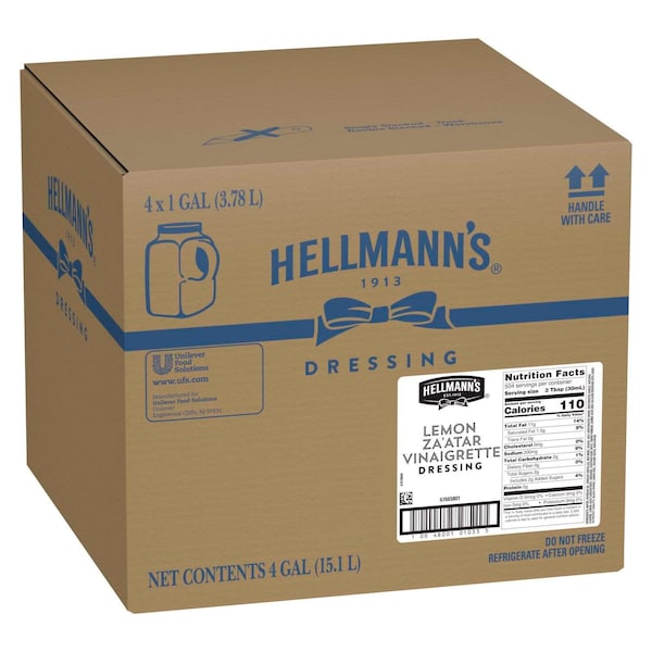 Hellmanns Lemon Zaatar Vinaigrette Dressing 1 gal. Jug, PK4 - 67665801
