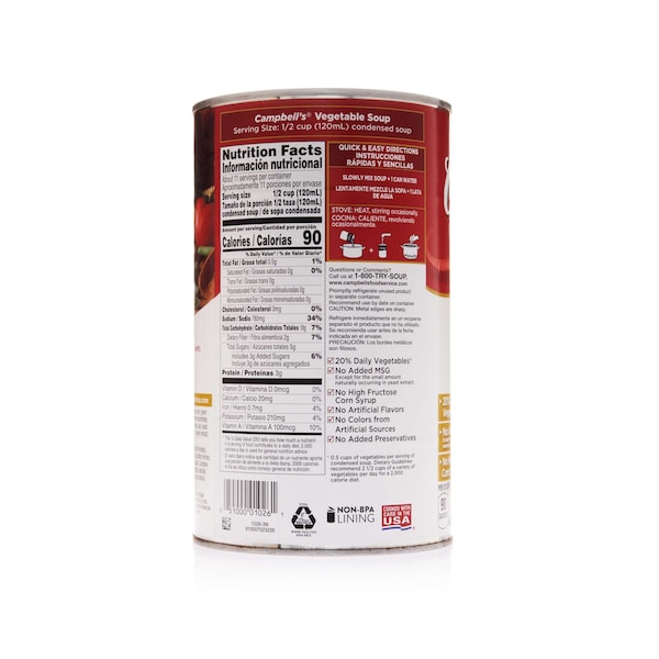 Campbells Campbell's Condensed Soup Red & White Vegetable Soup 50 oz. Can, PK12 - 000001026