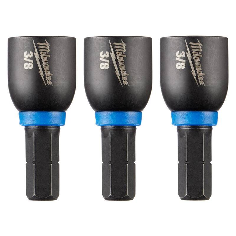 Llave de tuerca magnética con inserción de acero de aleación de 3/8 pulg. Milwaukee SHOCKWAVE Impact Duty (paquete de 3) - 49-66-4515