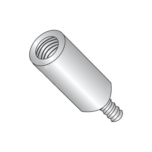 Newport Fasteners Round Standoffs, #8-32 Thrd Sz, 3/4 in Bd L, 18-8 Stainless Steel Plain, 1/4 in OD, 500 PK - 345038