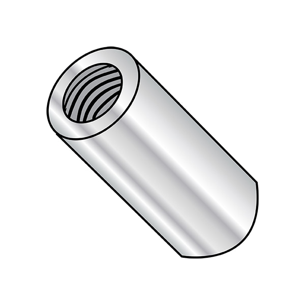 Zoro Select Round Standoffs, #2-56 Thrd Sz, 1/8 in Bd L, Aluminum 1/8 in OD, 1000 PK - 020202RFA